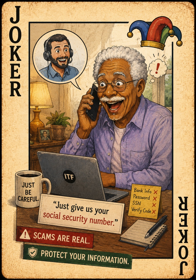 Joker - Beware scam callers asking for your social security number