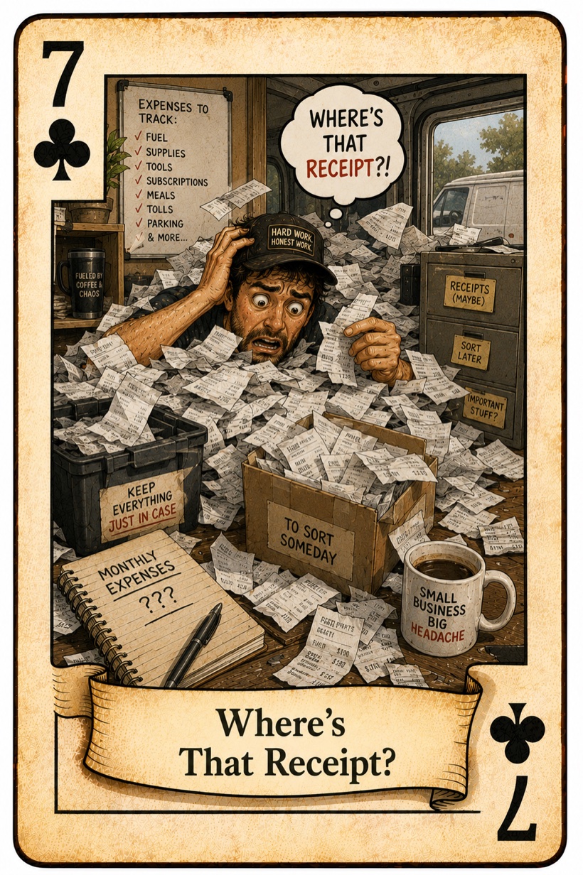 7 of Clubs - Where's that receipt? Expense and paperwork chaos