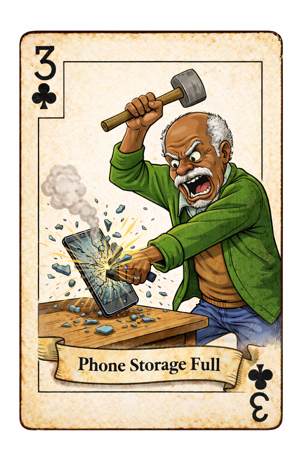 3 of Clubs - Phone Storage Full